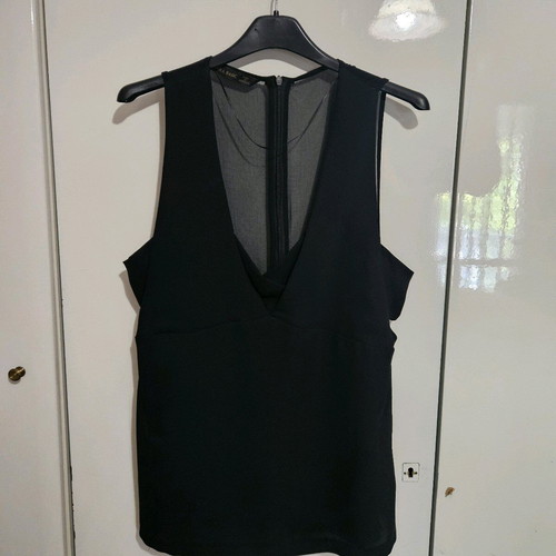 Zara black blouse with transparent back size S like new