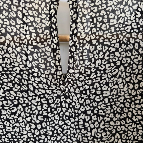 Va Vite Leopard Print Shirred Ruffle Blouse, EU 34 UK 6 XS
