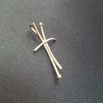 White gold cross 18 carat with 2 brilliant diamonds like new