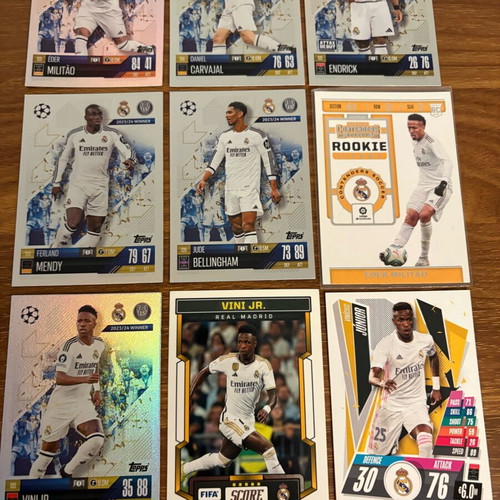 Real Madrid Panini Topps cards like new, pack of 12