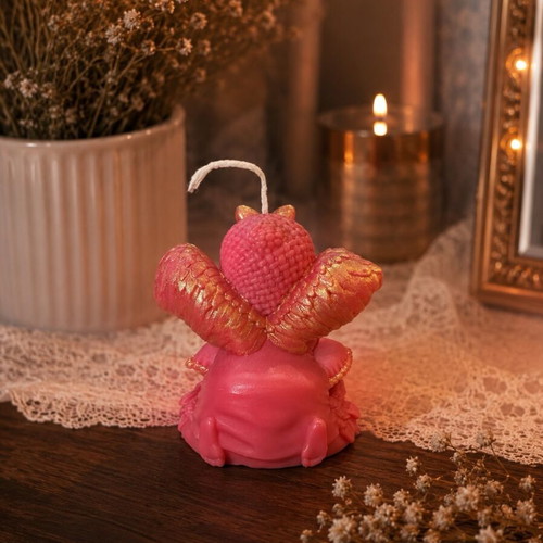 Angel candles set new, pink dream with golden details