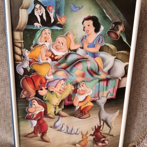Children's poster in frame like new, vintage 1994, 44x62