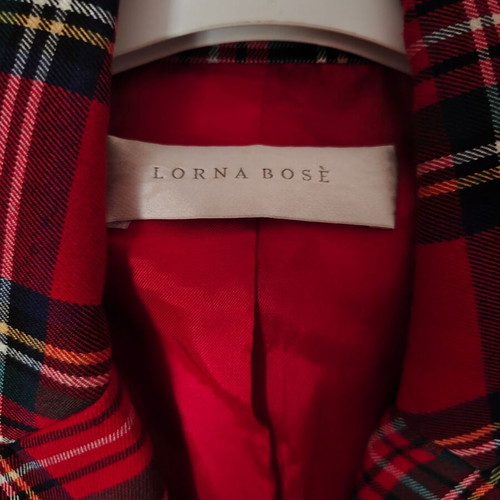 Lorna Bose tartan plaid jacket, red, wool blend