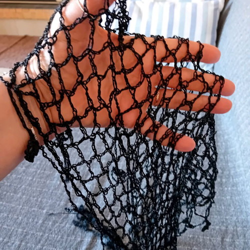 Traditional Cretan Scarf handmade, like new, black with fringes