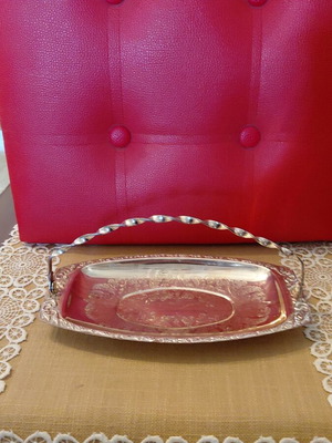 Silver-plated fondue tray like new, oval 22x13 cm