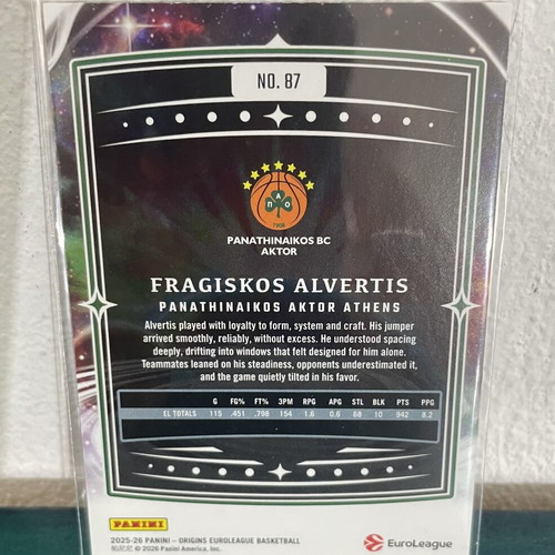 Panini Euroleague Origins Fragiskos Alvertis card like new