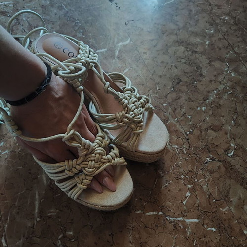 Platform sandals nude beige size 37 new