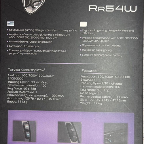 Wireless Gaming Mouse Roar RR54W used, scroll wheel not working