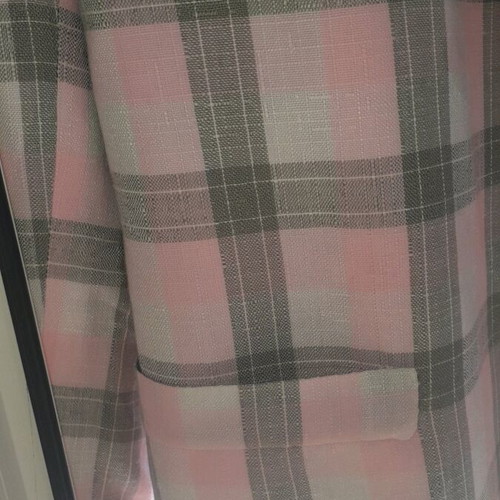 Tailleur handmade like new, pink and gray, linen, size M