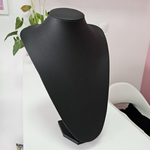 Leather jewelry display stands set, black