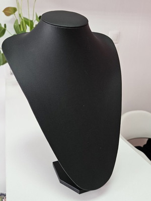 Leather jewelry display stands set, black