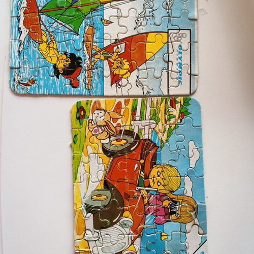 Vintage Olympic Airways advertising puzzles used, set of 2