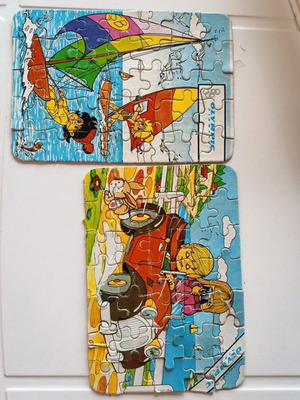 Vintage Olympic Airways advertising puzzles used, set of 2