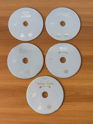 Winnie The Pooh Disney DVD set of 5, dubbed, animated