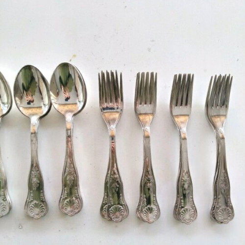 Vintage silver-plated Kings Pattern cutlery set, 50 pieces