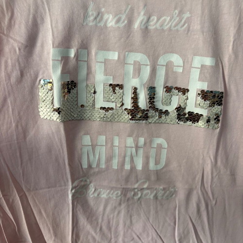 Lipsy women's short-sleeve blouse like new, pink with sequin print