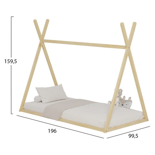 Montessori Bed frame and slats like new, wood color