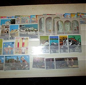 Μαλτα συλλογη ασφραγιστων γραμματοσημων 1981 1982 ΜΝΗ