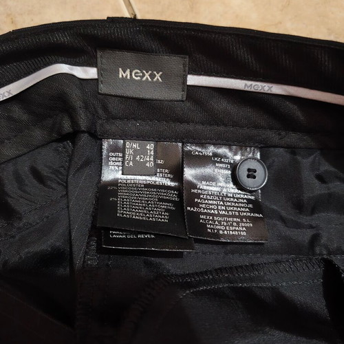 Mexx official office trousers with pleat, dark blue with fine white stripe