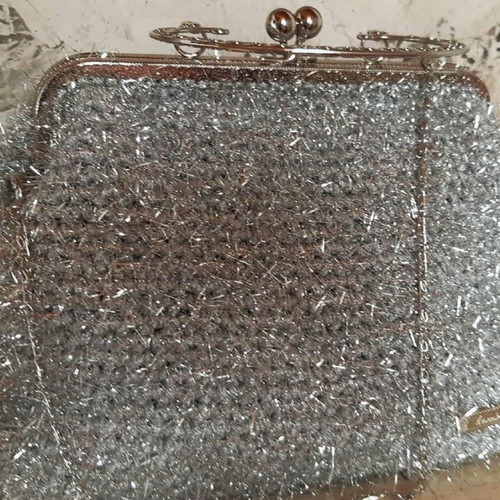 Handmade festive shoulder bag silver new