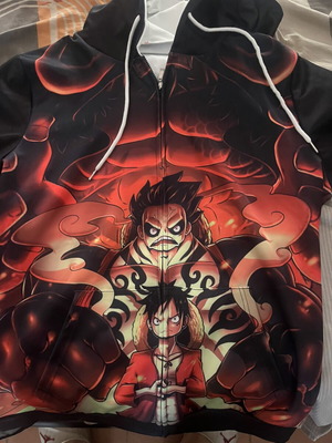 Anime One Piece Hoodie Luffy Gear 4th large, like new, black