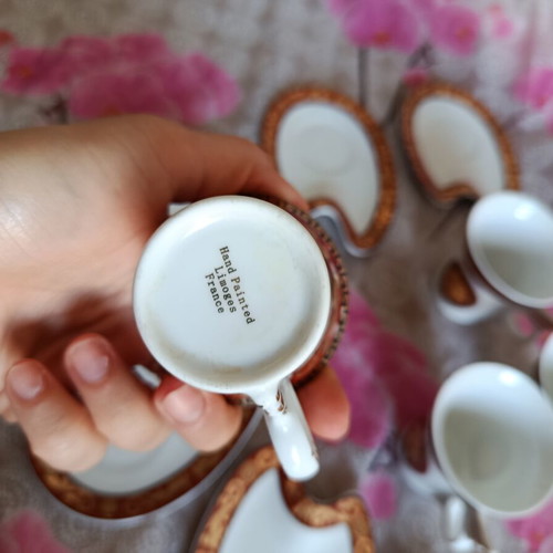 Limoges France tea set unused, 4 cups and 6 saucers