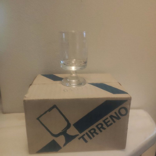 Liqueur or shot glasses used, set of 6, glass with embossed design