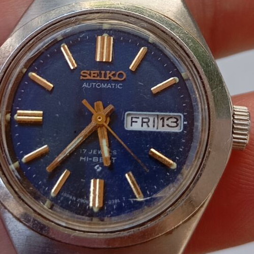 Seiko Hi-Beat women's automatic vintage watch used, blue dial