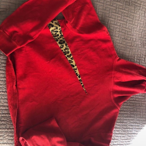 Nike cropped hoodie like new, red, size L