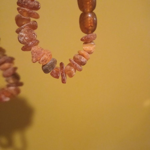 Amber necklace vintage 1970's handmade, like new, multicolor