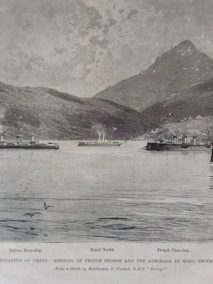 The Graphic 1898 newspaper used with warships at Souda