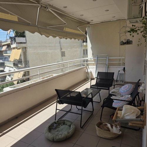 Envy metal balcony garden sofa set 4pcs like new with textilene