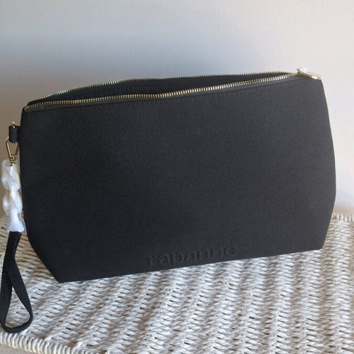 Rabanne toiletry bag new, black unisex multipurpose pouch