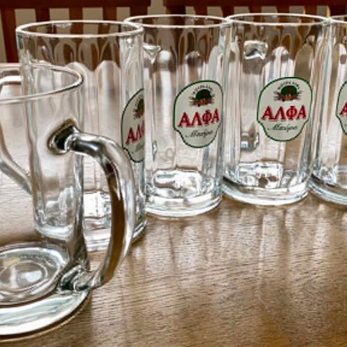 Alpha beer glasses set of 4 like new with IKEA gift glass 0.5l
