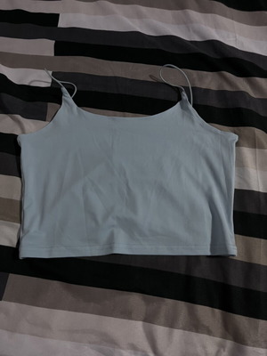Two sleeveless tops size M, beige and blue