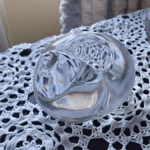 Vintage crystal set: Orrefors snail candle holder & Formano oil lamp
