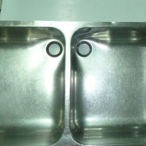 Double inset stainless steel sink used