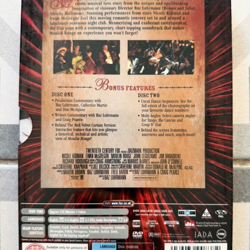 Moulin Rouge DVD special two-disc edition new, romantic