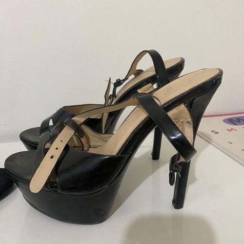 Black Strappy Sandals used with platform heels size 40