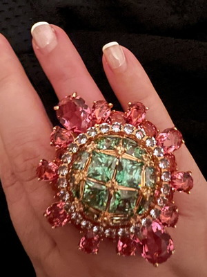 Swarovski large ring no 55 new, multicolor