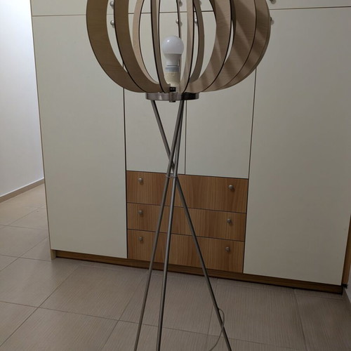 Eglo Stellato 3 Floor Lamp used, brown and nickel