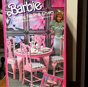 Barbie dining table & chairs Sweet Roses 1987