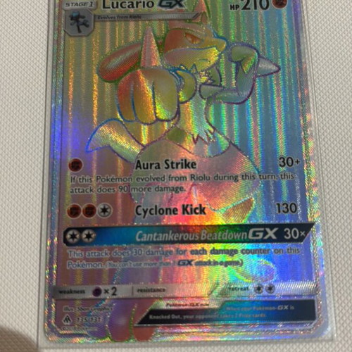 Pokemon TCG Lucario GX 135/131 Secret Rare Rainbow like new