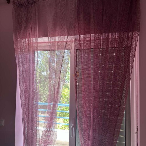 Curtains net pink and fuchsia like new