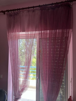 Curtains net pink and fuchsia like new