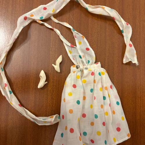 BIBI-BO Polka Dot Dress with Ribbon and White Shoes Used