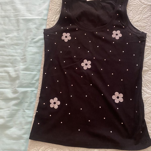 Tshirt small black with strass, set of 3, like new