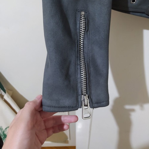 Zara suede jacket gray size medium like new