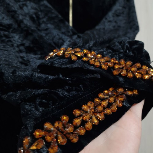 Velvet midaxi dress new with glass rhinestones size M to L