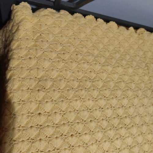 Wool blanket handmade yellow like new